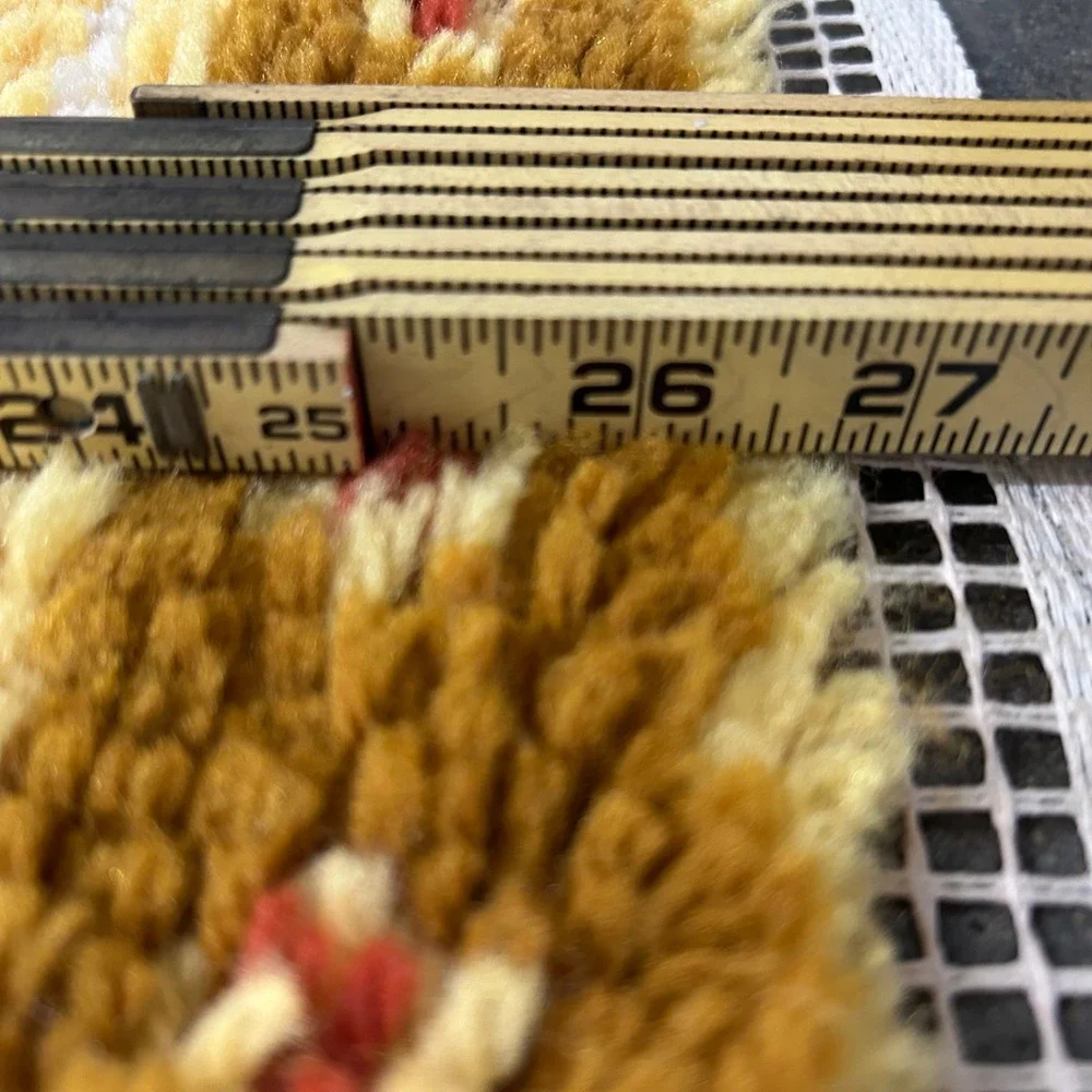 Vintage Yarn Art Tapestry Rug Western South West Stripes Bath Rug
